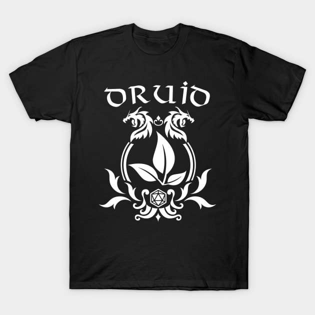 Dnd Druid Class Symbol Print T-Shirt by DungeonDesigns